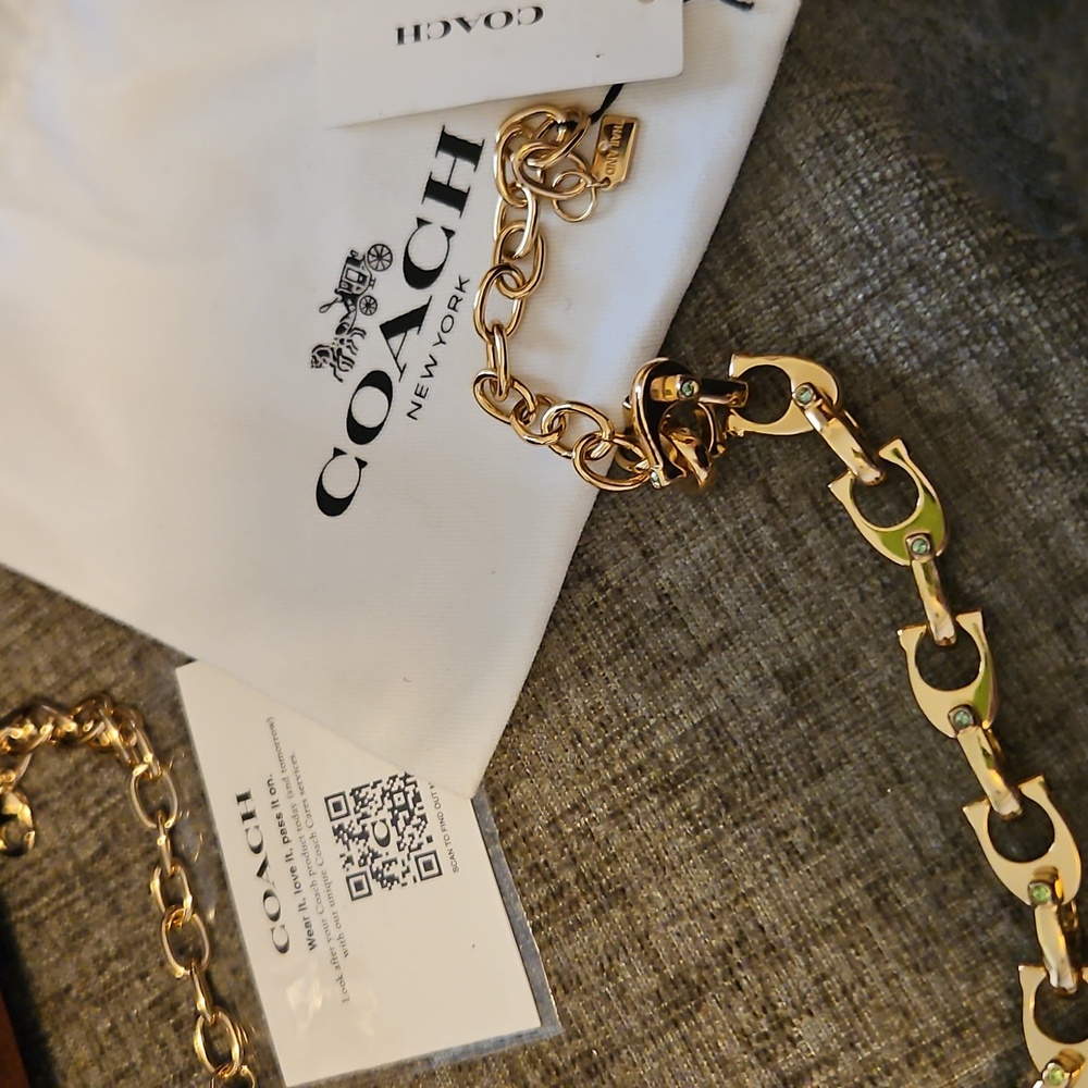 Coach Gold-Tone Chain Necklace - Picture 2 of 3